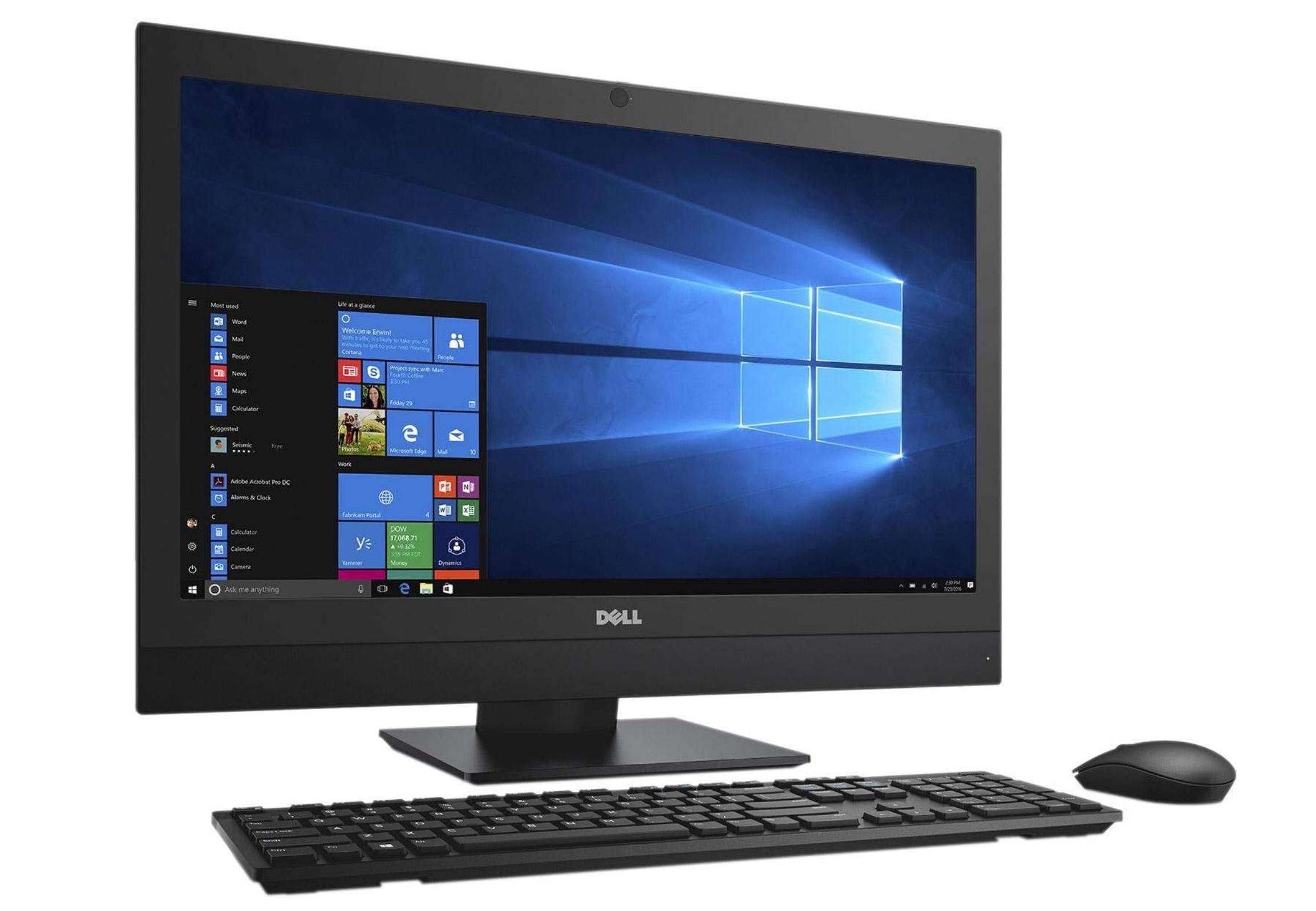 Renewed DELL OptiPlex 7450 24" AIO Computer  Core i5 7th Gen 3.60GHz 16GB RAM 512GB SSD Webcam Win 10 Pro Wireless Keyboard/Mouse