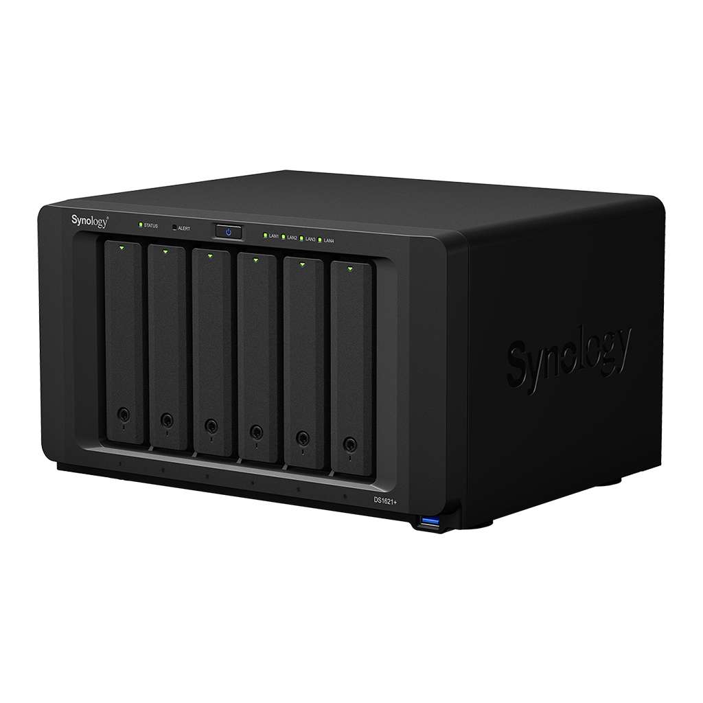 Synology DiskStation DS1621+ 6-Bay NAS Enclosure - 4GB of DDR4 ECC RAM, M.2 2280 SSD & 10GbE Expansion Slots, 4 x Gigabit Ethernet Ports | DS1621+