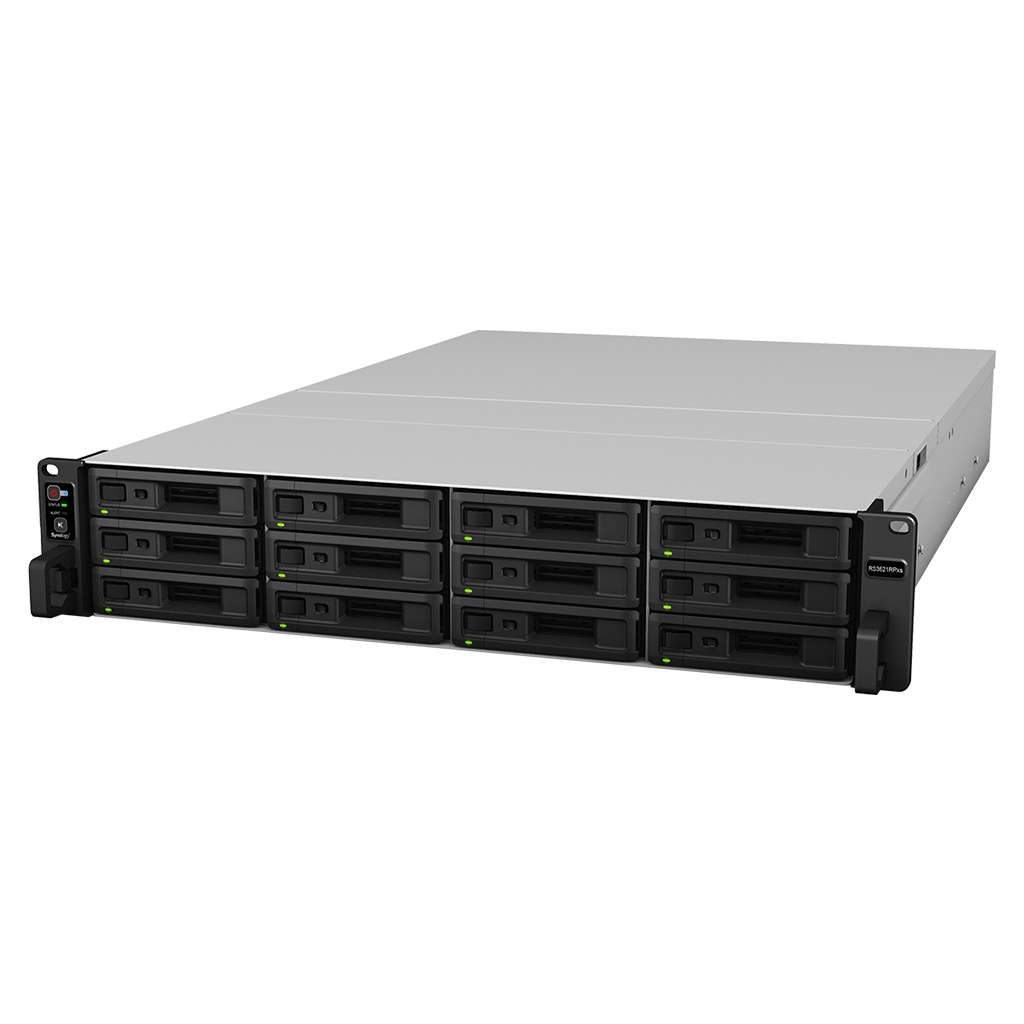 Synology RackStation RS3621RPXS 12-Bay NAS Enclosure - Intel Xeon D-1531 6-Core 2.2GHz, 8GB DDR4 RAM, 12 x 3.5"/2.5" SATA Drive Bays, 4 x RJ45 Gbt ETH, 2x USB 3.2, 2x PCIe 3.0 x8, Black | RS3621RPxs