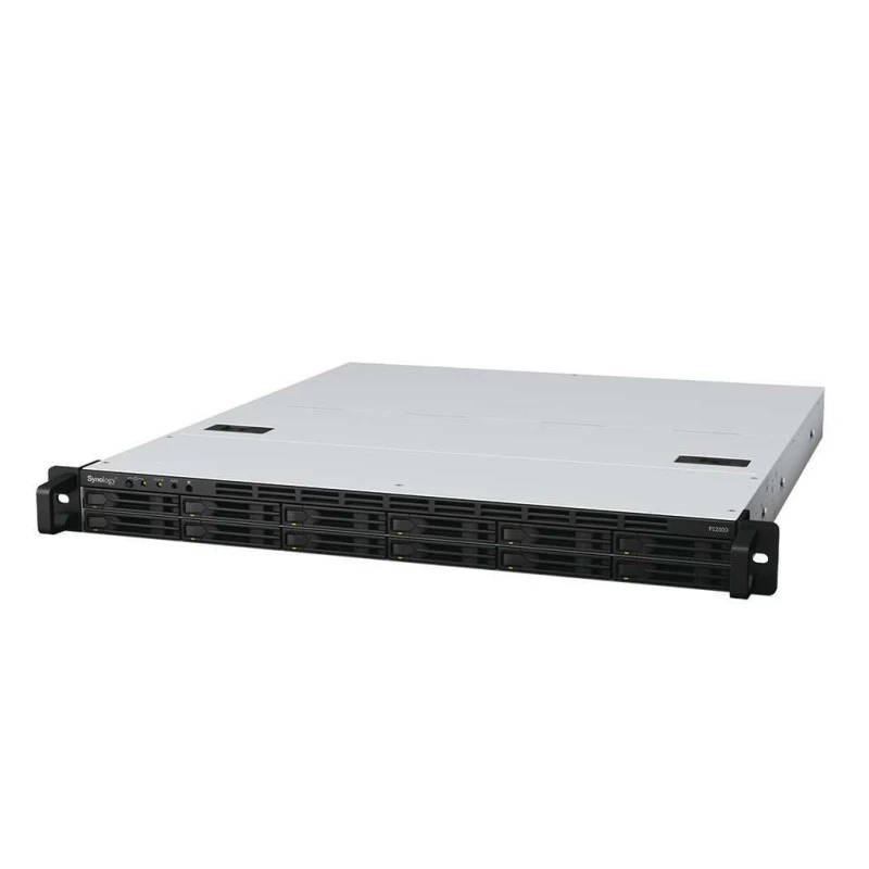 Synology FlashStation FS2500 12-Bay NAS Enclosure – AMD Ryzen V1780B 3.2GHz, 8GB DDR4 RAM, 12 x 2.5" SATA SSD Bays, Read Speed Up to 4700 MB/s, 2x 10GbE, 2x Gigabit Ethernet, 2x USB 3.2 Type-A, Black | FS2500