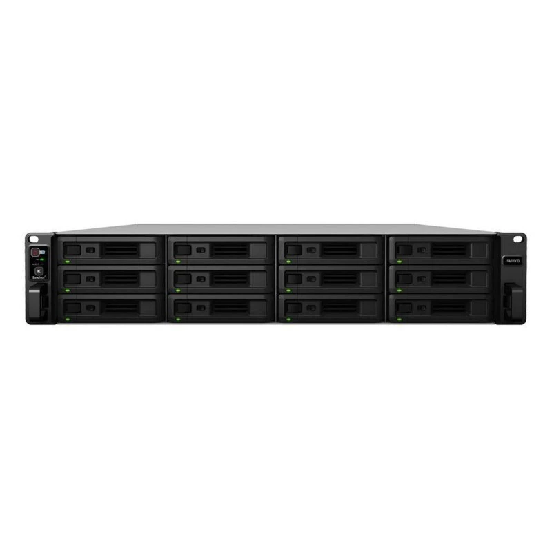 Synology SA3200D 12-Bay NAS Enclosure – Dual Intel Xeon D-1521, 16GB DDR4 ECC, 2x 10GbE + 4x Gigabit Ethernet, 2x 500W PSU, Rackmount 2U