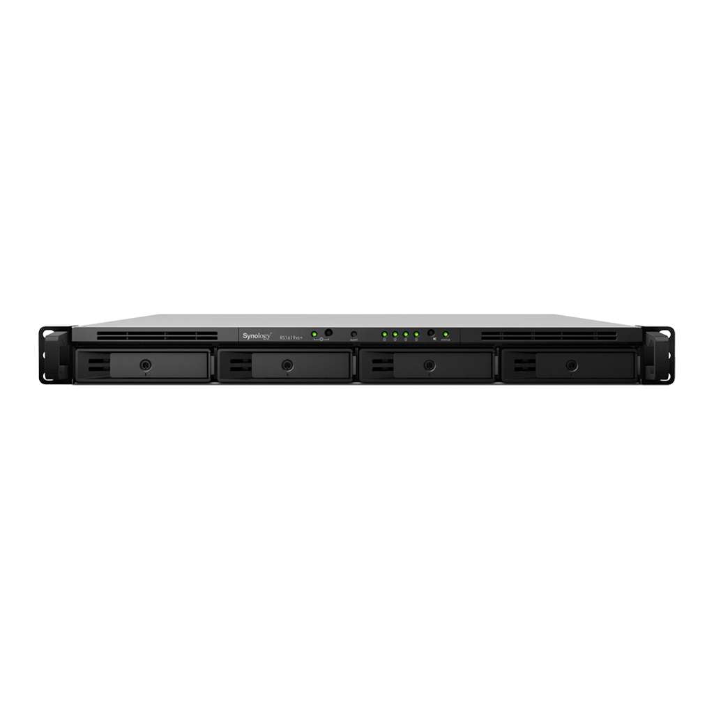 Synology RackStation 4-Bay NAS Enclosure - 8GB of DDR4 ECC RAM, 1U Form Factor, 4 x Gigabit Ethernet Ports, 3.5"/2.5" SATA Drive, Expansion Port, USB 3.0 Type-A | RS1619XS+