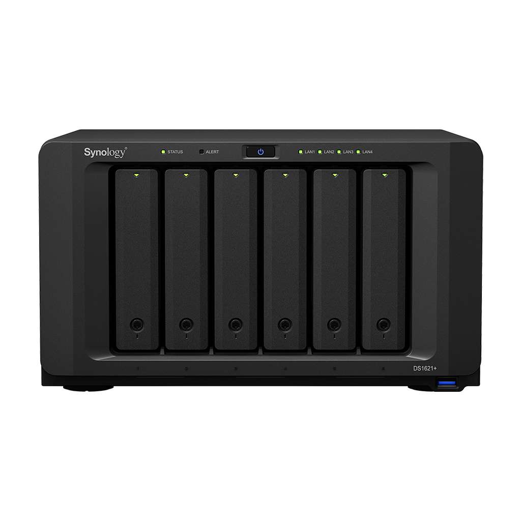 Synology DiskStation DS1621+ 6-Bay NAS Enclosure - 4GB of DDR4 ECC RAM, M.2 2280 SSD & 10GbE Expansion Slots, 4 x Gigabit Ethernet Ports | DS1621+