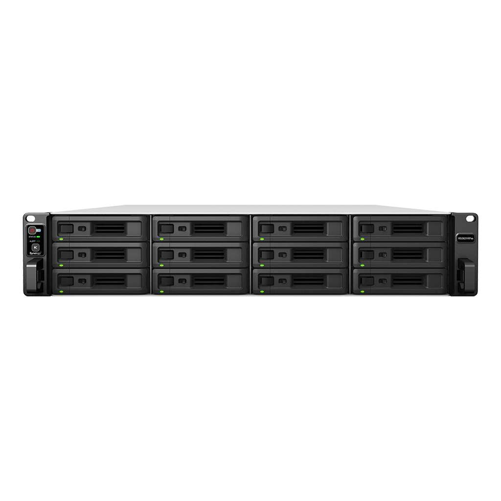 Synology RackStation RS3621RPXS 12-Bay NAS Enclosure - Intel Xeon D-1531 6-Core 2.2GHz, 8GB DDR4 RAM, 12 x 3.5"/2.5" SATA Drive Bays, 4 x RJ45 Gbt ETH, 2x USB 3.2, 2x PCIe 3.0 x8, Black | RS3621RPxs