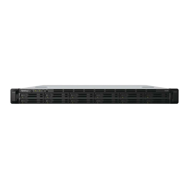 Synology FlashStation FS2500 12-Bay NAS Enclosure – AMD Ryzen V1780B 3.2GHz, 8GB DDR4 RAM, 12 x 2.5" SATA SSD Bays, Read Speed Up to 4700 MB/s, 2x 10GbE, 2x Gigabit Ethernet, 2x USB 3.2 Type-A, Black | FS2500