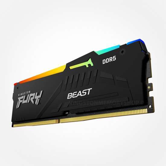 Kingston FURY Beast16GB DDR5 5200MT/s Memory, DIMM RGB Black| KF552C40BBA-16