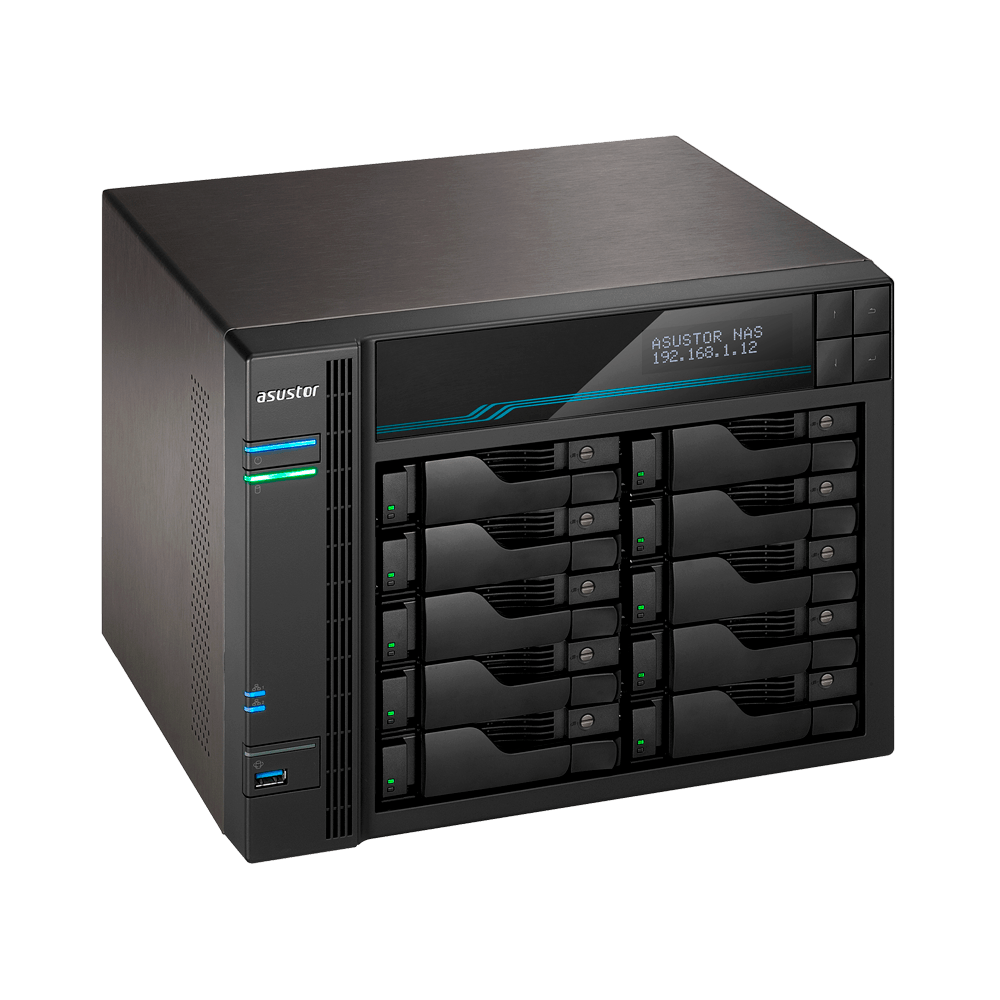 Asustor AS6510T 10 Bay, Intel Atom, C3538 Quad-Core, 8GB SO-DIMM DDR4, Tower NAS Enclosure