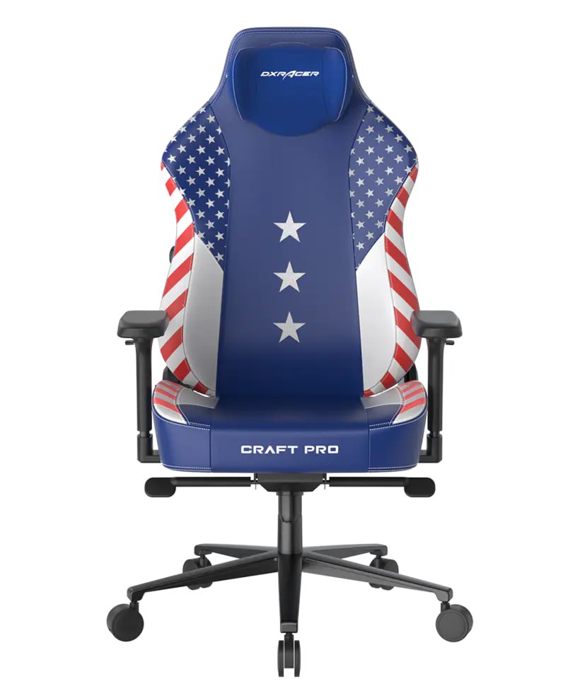 DXRacer Craft Pro Dream Team - Blue/White, 2D Integrated  Lumbar Support, 4D Armrests, Adjustable Recline with Cooling Gel Foam Pillow, Standard | CRA-PR009-BW-H1