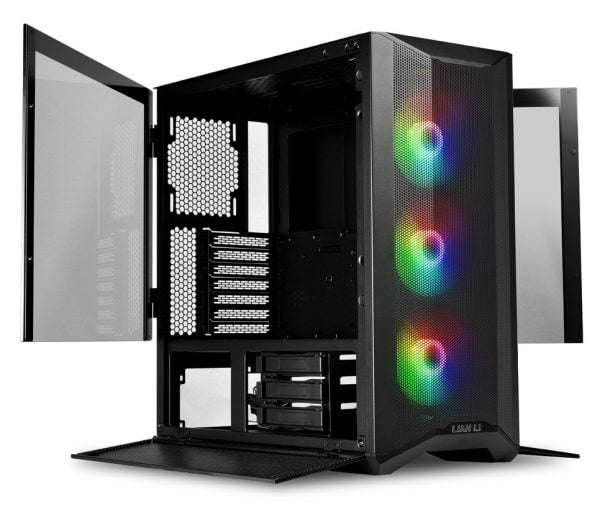 LIAN LI LANCOOL II MESH Performance Tempered Glass Mid Tower ATX Case -Black Color 2 x 140mm Fans Front 120mm Rear Fan Included | PC-LC11-X-MESH-P / G99.LAN2MPX.00