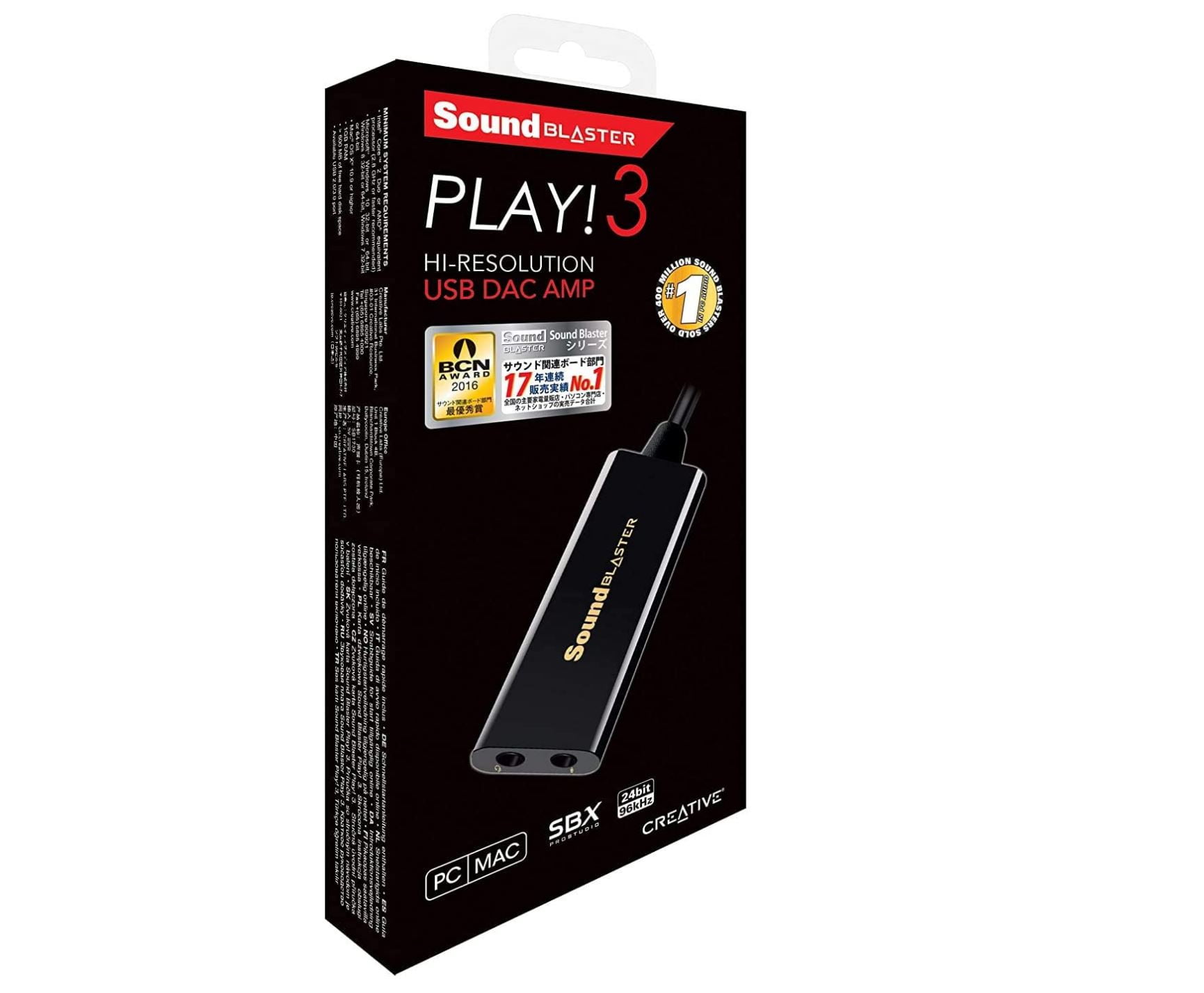 Creative Sound Blaster PLAY 3 USB DAC Amp and External Sound Card