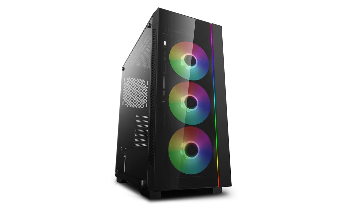 DeepCool Matrexx 55 4 Fan 4x120mm ADD-RGB Fans Tempered Glass ATX Mid-Tower Computer Case - Black | DP-ATX-MATREXX55V3-AR-4F