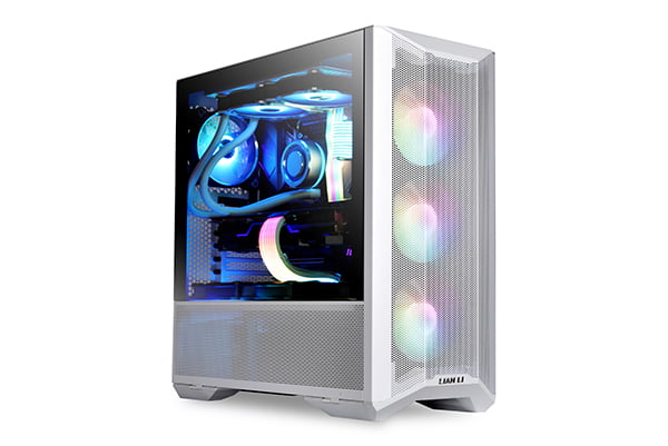 Lian Li LANCOOL II MESH RGB, Tempered Glass Mid Tower ATX Case - White | MESH-RGB-W / G99.LAN2MRW.00 / G99.LAN2MRS.50