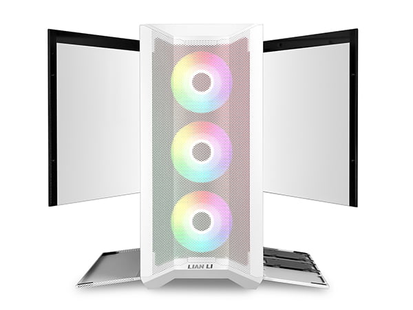 Lian Li LANCOOL II MESH RGB, Tempered Glass Mid Tower ATX Case - White | MESH-RGB-W / G99.LAN2MRW.00 / G99.LAN2MRS.50