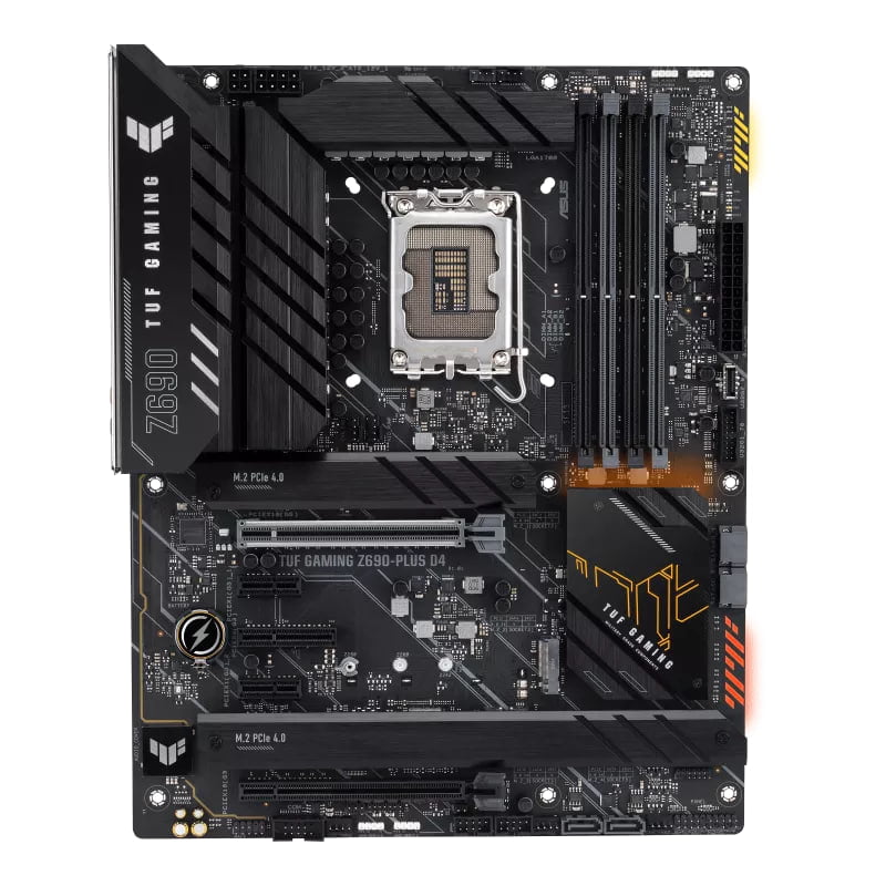 Asus TUF GAMING Z690-PLUS D4  Intel® Z690 (LGA 1700) ATX gaming motherboard, 15 DrMOS power stages, PCIe® 5.0, DDR4 memory, four M.2 slots, Intel 2.5 Gb Ethernet, HDMI®, DisplayPort™| 90MB18U0-M0EAY0