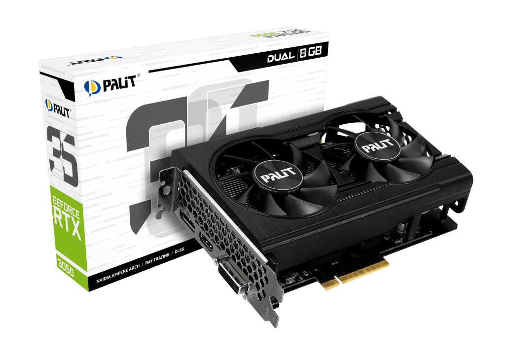 Palit GeForce RTX 3050 Dual 8GB GDDR6 Graphics Card | NE63050018P1-1070D