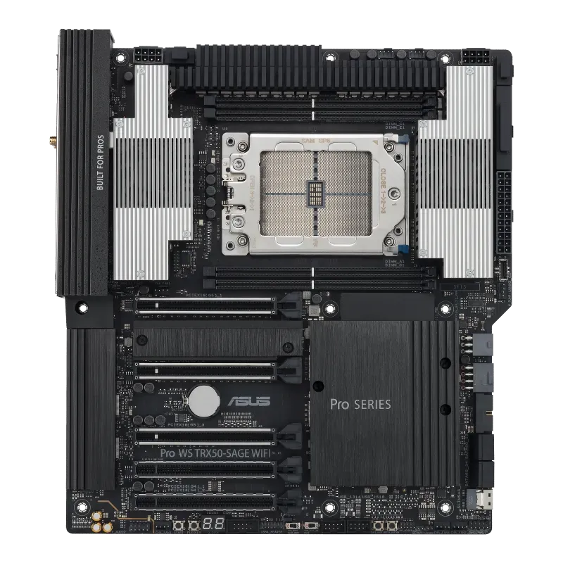ASUS Pro WS TRX50-SAGE WIFI AMD TR5 CEB workstation motherboard, PCIe 5.0 x 16, PCIe 5.0 M.2, 10 Gb and 2.5 Gb LAN, multi-GPU support