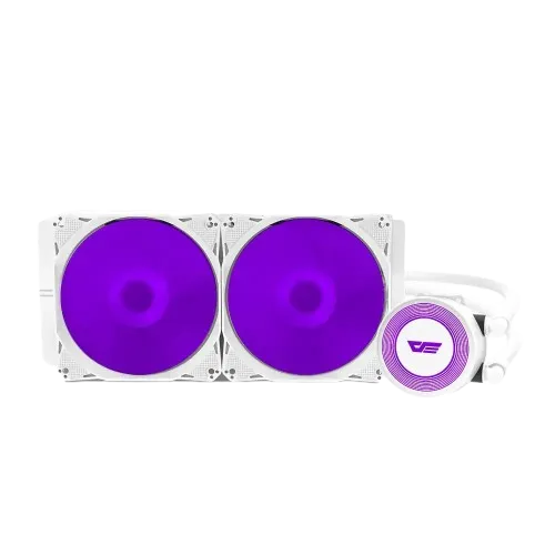 darkFlash Aura DA-240 ARGB 240mm AIO Liquid CPU Cooler, White Edition, Dual 120mm PWM Fans