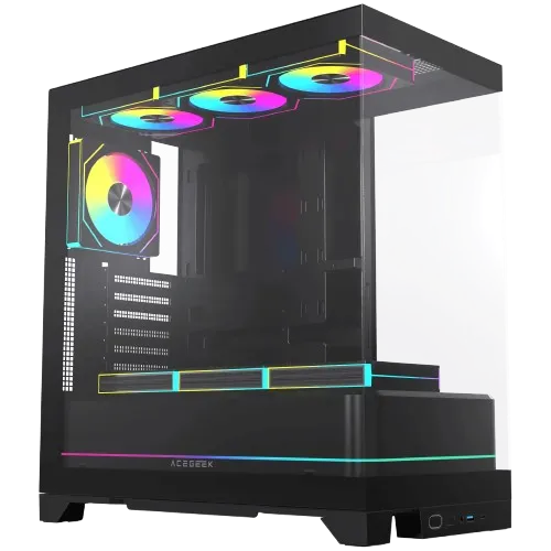 Acegeek RGB Midtower Black Gaming Case