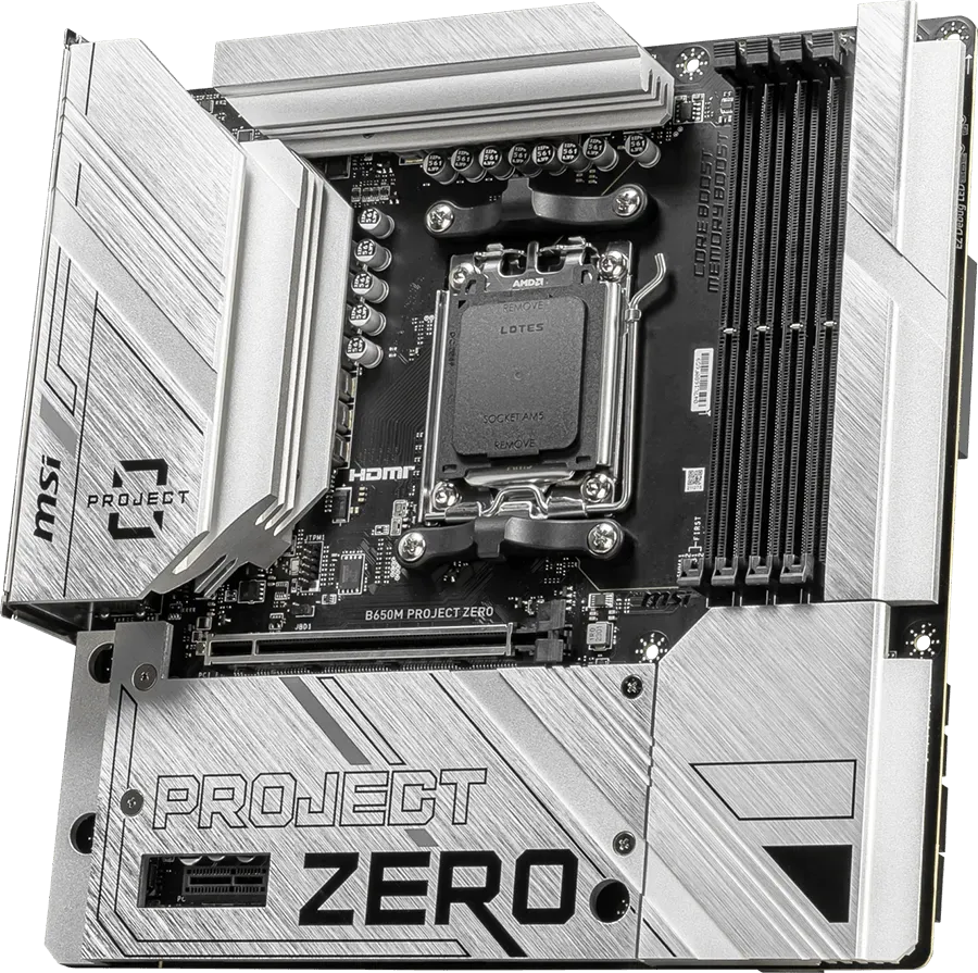 MSI B650M PROJECT ZERO  Back Connect AMD B650 ATX Motherboard, DDR5