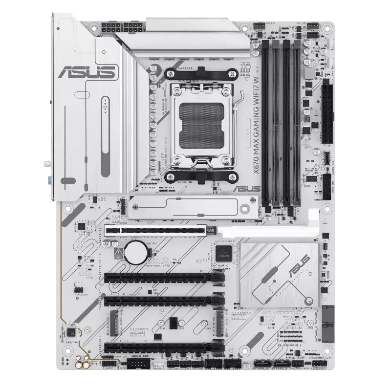 ASUS X870 MAX GAMING WIFI7 W AM5 White ATX Motherboard, 4x DIMM slots, max. 256GB, DDR5 upto 8000+MT/s
