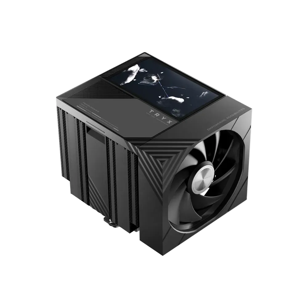 TRYX TURRIS 620 5.0" Display Dual Fan CPU Air Cooler, Premium Heatsink Tower, Black