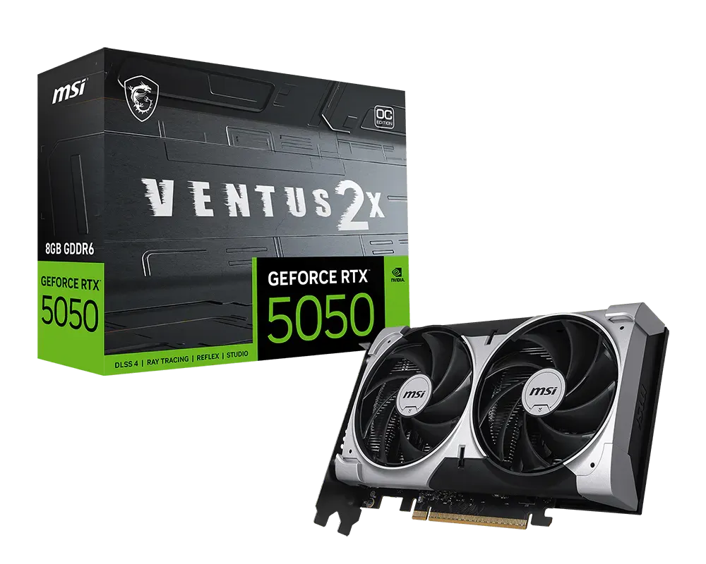 MSI GeForce RTX 5050 Ventus 2X OC 8GB GDDR6 Gaming Graphics Card