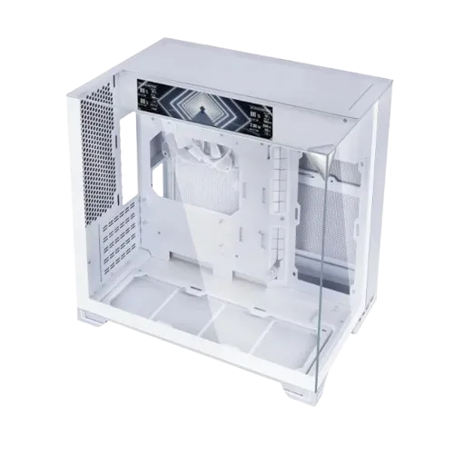 Lian Li O11 VISION-M Digital White Micro-ATX Mid-Tower PC Case, Integrated 9.2" IPS LCD Screen, 3-Sided Tempered Glass Panoramic View, Dual-Chamber Chassis | G99.O11VMDW.00