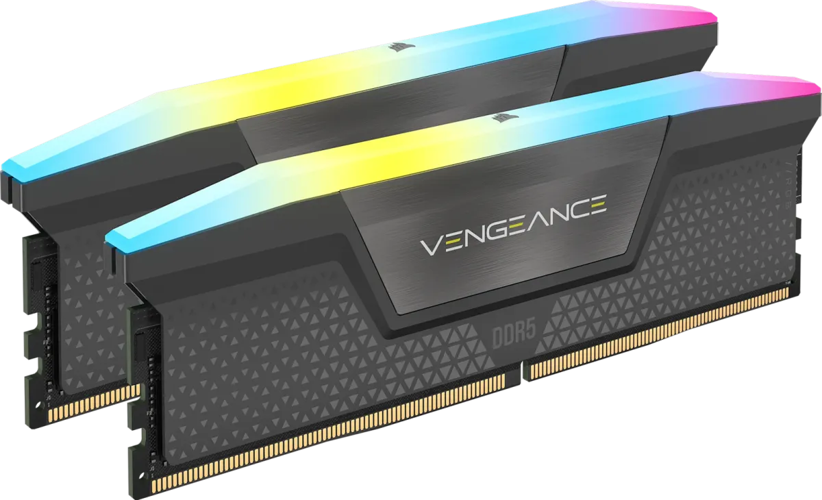 Corsair VENGEANCE RGB 32GB (2 x 16GB) DDR5 DRAM Up To 6000MT/s CL38 AMD EXPO & Intel XMP Memory Kit - GRAY