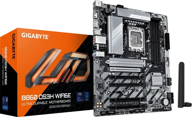 GIGABYTE B860 DS3H WIFI6E Ultra Durable LGA 1851 ATX Gaming Motherboard | B860 DS3H WIFI6E