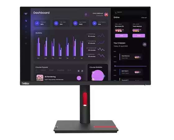 Lenovo ThinkVision T24i-30 23.8" FHD, IPS With VGA/HDMI/DP Port Display, 3 Year Warranty | 63CFMATXUK