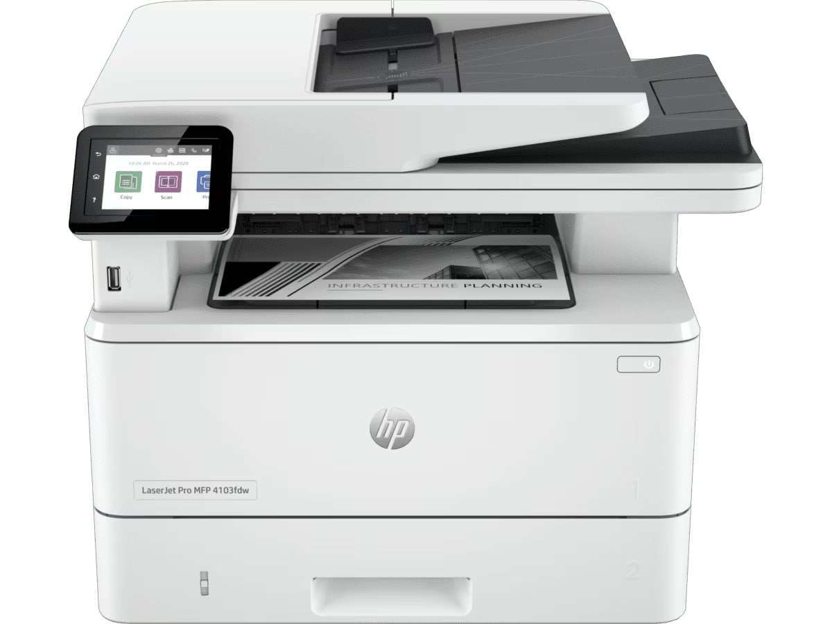 HP LaserJet Pro MFP 4103fdw Printer, Color Touchscreen Display, Up to 50ppm Print Speed, Up to 42cpm Copy Speed, 50 Sheets ADF Capacity