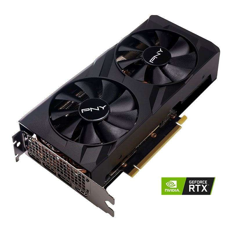 PNY GeForce RTX 3050 Verto Graphics Card, Dual Fan, 8GB GDDR6 128-Bit Memory, 2560 CUDA Cores, 1552MHz Clock, DisplayPort X3, HDMI X1 | VCG30518DFBPB1