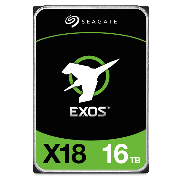 Seagate Exos X18 16TB 512e SATA III 3.5" Internal HDD, 6 Gb/s Interface, 512e Sector Size, 7200 rpm Speed, Data Transfer Speeds up to 261 MB/s, 256MB Cache, 2,500,000 Hours MTBF | ST16000NM000J