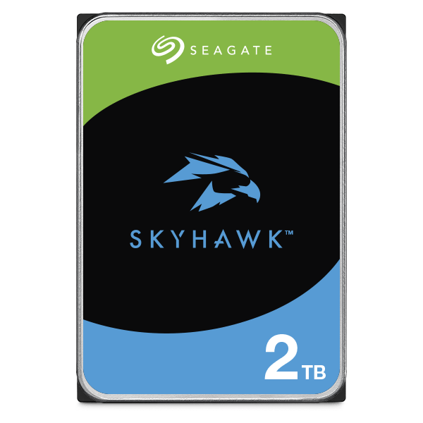 Seagate 2TB SkyHawk Surveillance SATA III 3.5" Internal Hard Drive, 256MB Cache, 5400 RPM, Up to 180 MB/s Sustained Transfer Rates, 1 Million Hours MTBF, Supports up to 64 HD Cameras | ST2000VX017