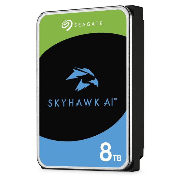 Seagate 8TB SkyHawk AI SATA III 3.5" Internal Surveillance HDD, 7200 rpm Speed, 256MB Cache, 235 MB/s Max Sustained Transfer Rate, 2 Million Hours MTBF | ST8000VE001