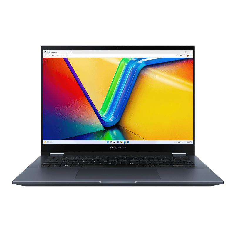 ASUS VIVOBOOK S 14 FLIP AMD Ryzen 7 7730U, 16GB RAM, 1TB SSD, 14" OLED 2.8K Touch & Flip, AMD Radeon Graphics, Win11 Home, Eng-Arab K/B, Blue | TN3402YA-LZ159W