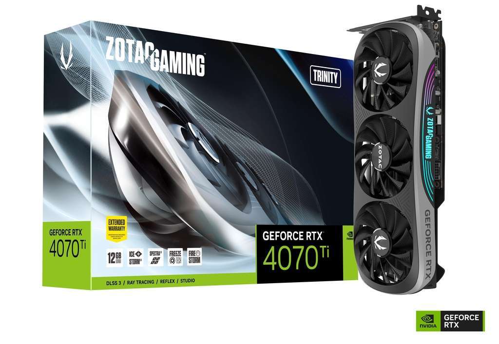 ZOTAC Gaming GeForce RTX 4070 Ti Trinity DLSS 3 12GB GDDR6X 192-bit 21 Gbps PCIE 4.0 Gaming Graphics Card, IceStorm 2.0 Advanced Cooling, Spectra 2.0 RGB Lighting, DisplayPort X3, HDMI X1 |  ZT-D40710D-10P