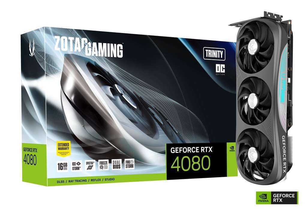 ZOTAC Gaming GeForce RTX 4080 16GB Trinity OC GDDR6X 256-bit 22.4 Gbps PCIE 4.0 Graphics Card, IceStorm 2.0 Advanced Cooling, Spectra 2.0 RGB Lighting, DisplayPort X3, HDMI X1 |  ZT-D40810J-10P